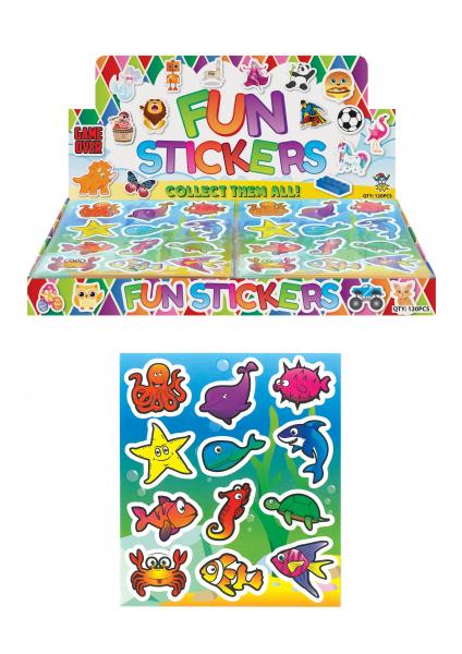 Meerestiere Aufkleber Set 12 St&uuml;ck, 10x11,5 cm - Wasserfeste Aufkleber f&uuml;r Kinder, Deko & Basteln