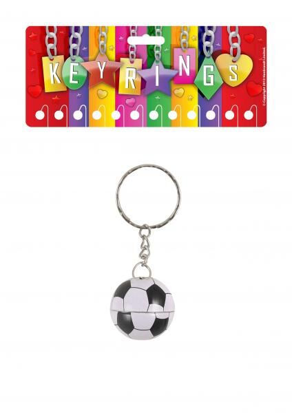 Metall-Fu&szlig;ball-Schl&uuml;sselanh&auml;nger 2,5 cm | Sportliches Schl&uuml;sselanh&auml;nger-Accessoire