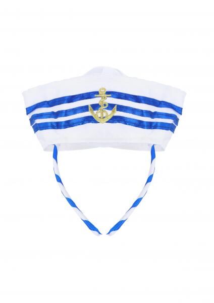 Mini Matrosenhut Stirnband Mit Streifen - Nautisches Partyzubeh&ouml;r
