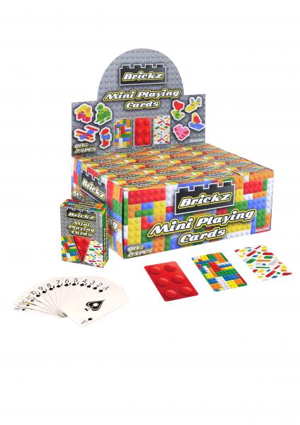 Mini-Spielkarten 'Brickz', 6 x 4 cm, 3 Sorten - Kompaktes Kartenspiel