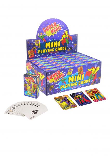 Mini-Spielkarten Superhelden, 6 x 4 cm, 3 verschiedene Motive, Kinderkartenspiel, Partygeschenk