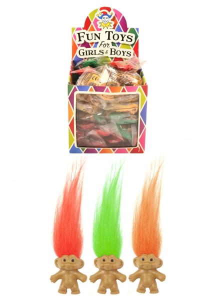 Mini-Trollpuppen mit Haaren, 3,5 cm, 3 verschiedene Farben &ndash; Sammelfigurationen