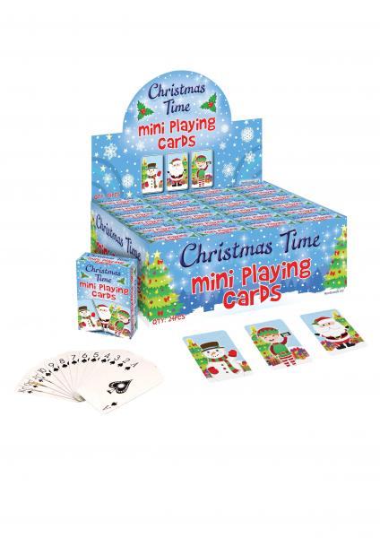 Mini Weihnachtsspielkarten 6x4cm, 3 Sorten, Festliches Kartenspiel