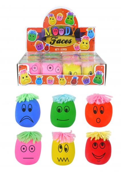 Moody Squeeze Face Stressball, 6cm &ndash; Weiches, quetschbares Anti-Stress-Spielzeug