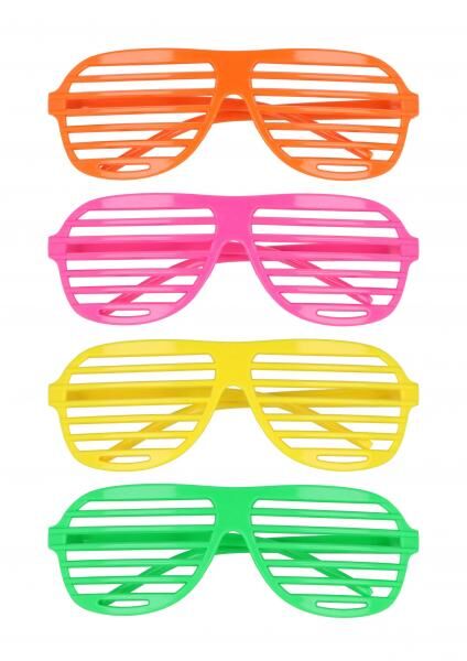 Neon Shutterbrille F&uuml;r Erwachsene - Partybrille In 4 Verschiedenen Farben