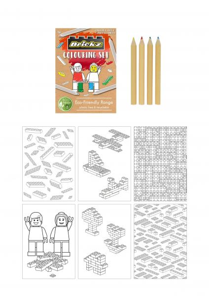 &Ouml;ko-Malset A6 f&uuml;r Kinder, Umweltfreundliche Buntstifte & Malbuch, 14x10 cm