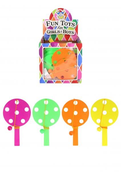 Paddel-Schl&auml;ger und Ball-Set - 14 cm, 4 verschiedene Farben