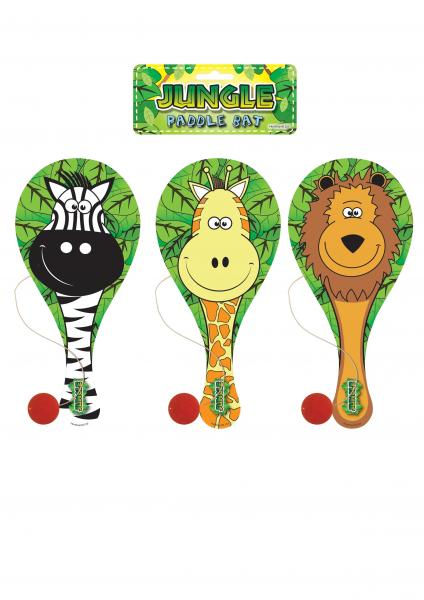 Paddleball-Schl&auml;ger 'Dschungel', Holz, 22 cm, 3 Varianten - Outdoor-Spielzeug f&uuml;r Kinder