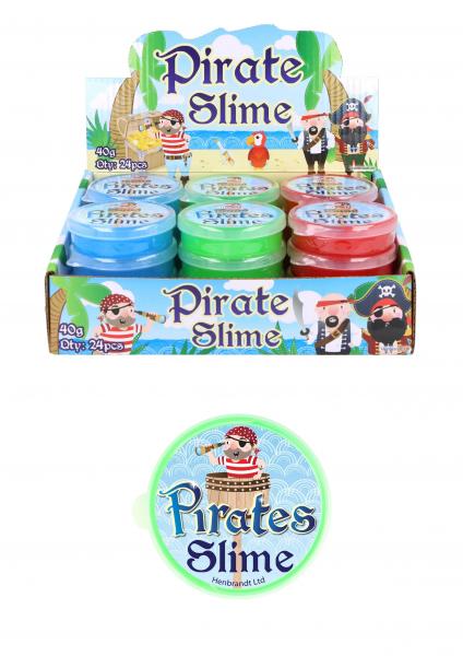 Piraten-Schleim 40G, Farbig Sortiert, 7x2cm &ndash; Ideal f&uuml;r Kinderaktivit&auml;ten und Partyspiele