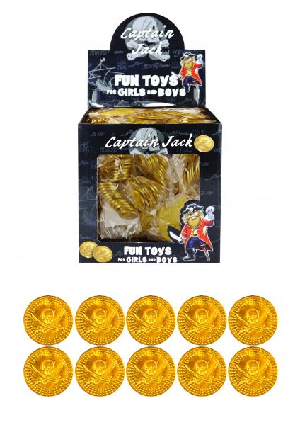 Piratenm&uuml;nzen Gold - 2,4 cm, 12 St&uuml;ck