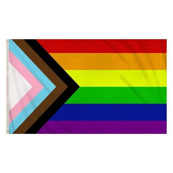Progress Pride Flagge, 5Ft X 3Ft - Gro&szlig;e Progress Pride Flagge f&uuml;r Au&szlig;en