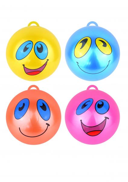 PVC-Kugel 25 cm, 80 g &ndash; Smelly Smile Face mit Haken, 4 verschiedene Farben
