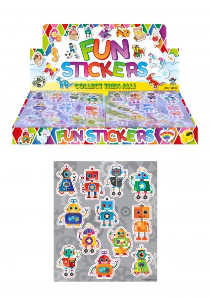 Roboter-Aufkleber-Set, 10 x 11,5 cm, 12 St&uuml;ck Pro Karte, Kinder Sticker Sammlung