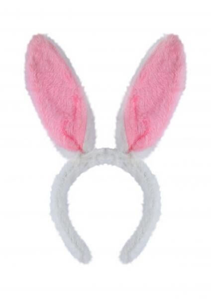 Rosa Pl&uuml;sch-Kaninchenohren Haarreif, Flauschiger Bunny Ohren Stirnband, 29 x 23 cm - Kost&uuml;mzubeh&ouml;r