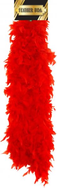 Rote Federboa 150 cm &ndash; Luxuri&ouml;ses Accessoire f&uuml;r Kost&uuml;m-, Karnevals- und Partydekoration