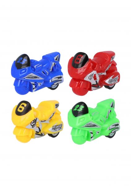 Pull-back motorcycles, 5.3 cm, 4 colors