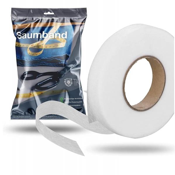 Saumband 64 meter - B&uuml;gelband zum Aufb&uuml;geln & k&uuml;rzen von Textilien - Kleidung - Gardinen - waschfest