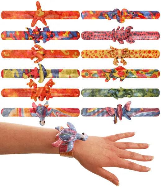 Schnapparmband Tiere, 22,5 x 2,5 cm, 12-fach sortiert - Sch&ouml;nes Accessoire f&uuml;r Kinder