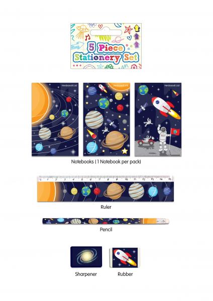 Stationery set space, 5 pieces - Stationery for children