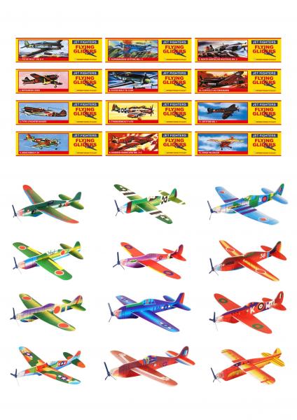 Segelflugzeuge 20cm, 12 verschiedene Designs - Outdoor-Spielzeug, Kinderspielzeug