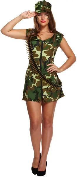 Sexy Armee-M&auml;dchen Kost&uuml;m F&uuml;r Erwachsene - Tarnmuster, Full Outfit