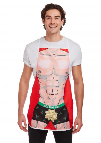 Sexy M&auml;nner Weihnachtssch&uuml;rze - Hunk Design, 103cm x 44cm