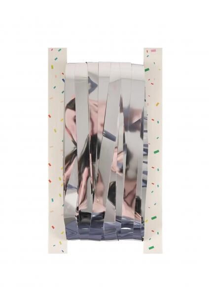 Silberne T&uuml;rvorhang-Folie 92x244 cm, 1,2 cm Breite, Schnittfolie, Sichtschutz & Dekoration