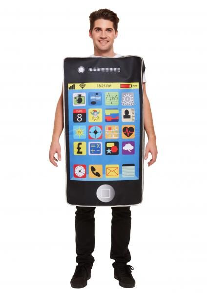 Smartphone-Dekorationskost&uuml;m f&uuml;r Erwachsene, realistisches handliches Kost&uuml;m