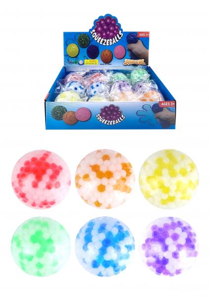Squeeze Ball Zweifarbig, 7 cm, 6 verschiedene Farben - Stressabbau Spielzeug