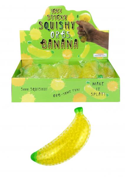 Squeeze Banana Stressball mit Perlenf&uuml;llung 14cm - Entspannungsspielzeug f&uuml;r Kinder & Erwachsene