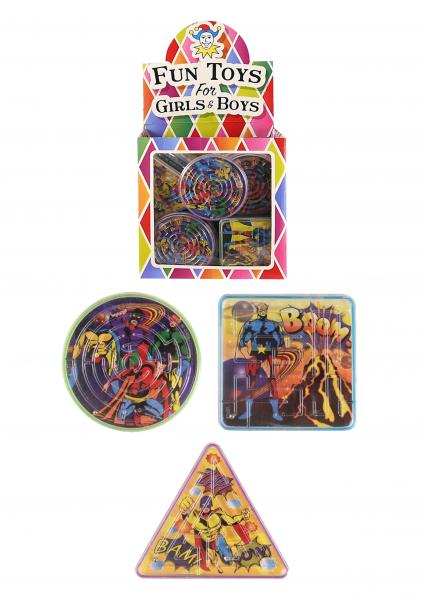 Superhelden-Labyrinth-Puzzle, 3 verschiedene Formen