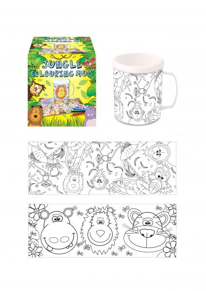 Tasse mit Dschungel-Design, 2 sortierte Muster, Farbwechsel beim Erhitzen, Kaffeetasse