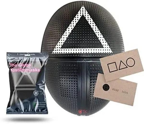 The Game squid Maske Dreieck - + 1x Spielkarte f&uuml;r Halloween, Fasching & Karneval als Kost&uuml;m f&uuml;r Herren & Damen (Dreieck)