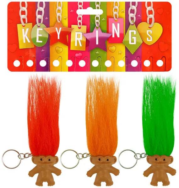 Trollpuppen mit Haaren, 3,5 cm, Set mit 3 verschiedenen Farben &ndash; Minifiguren zum Sammeln