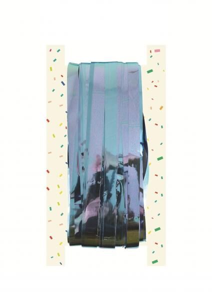 T&uuml;rvorhang In Blau, Folie, Geschnitten 92X244 Cm - Dekorative Raumtrennung