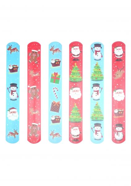 Verstellbare Weihnachtsarmb&auml;nder 22x3 cm, 6er Set in verschiedenen Designs