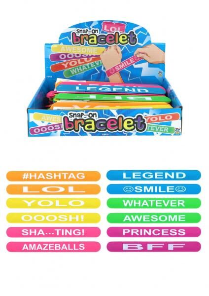 Verstellbarer Armband-Schnappverschluss mit Text, 22,7 cm, 12 Farben, modisch und langlebig