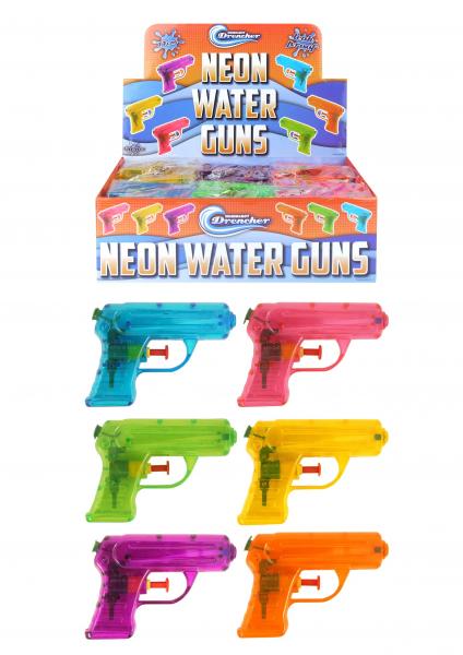 Wasser-Pistole 11 cm, 6er-Pack, Neonfarben, Outdoor-Sommerspielzeug f&uuml;r Kinder
