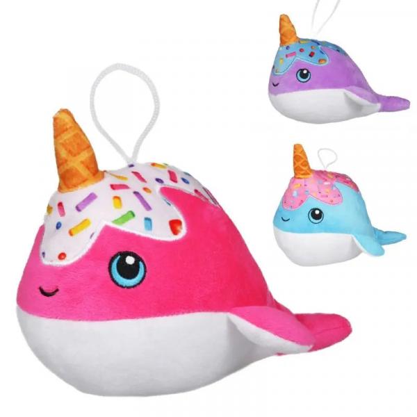 Weicher Pl&uuml;sch-Narwal "Ice-Creamy", 27 cm gro&szlig;