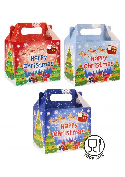 Weihnachts-Lunchbox, 14L x 9,5B x 12H cm, 3 verschiedene Designs &ndash; Festliche Brotdose