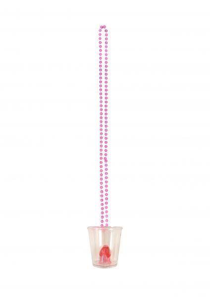 Willy shot glass with 90cm pearl necklace - party accessories for bachelor parties