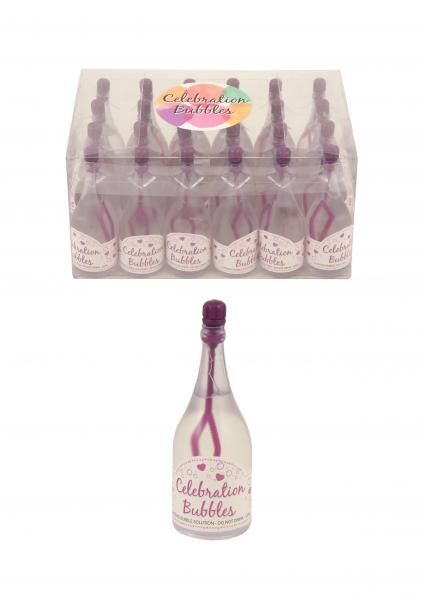 32ml klare Seifenblasenflasche, 9cm, mit lila Stab - Spielzeug f&uuml;r Kinder