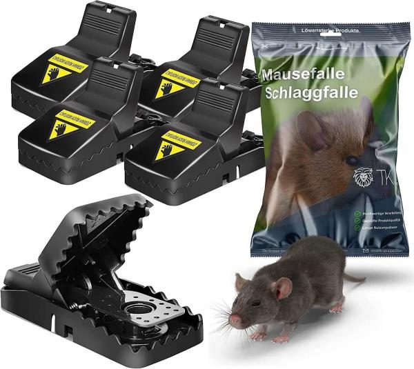 4X Mausefallen Mousetrap Schlagfalle W&uuml;hlmausfalle wiederverwendbar Falle f&uuml;r Maus, Ratte - M&auml;usefalle - Rattenfalle f&uuml;r Haus & Garten