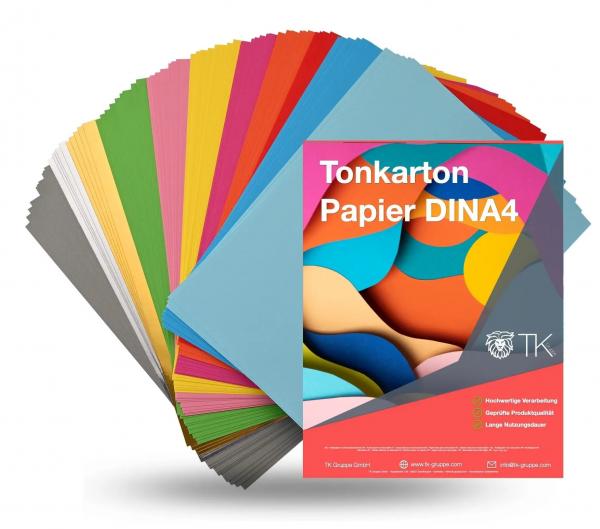 50 Blatt Papier Tonpapier Buntpapier 220 g/m² - A4 Kopierpapier Druckerpapier bunt - 50 Blatt - zum Basteln & gestalten - Bastelpapier Ton