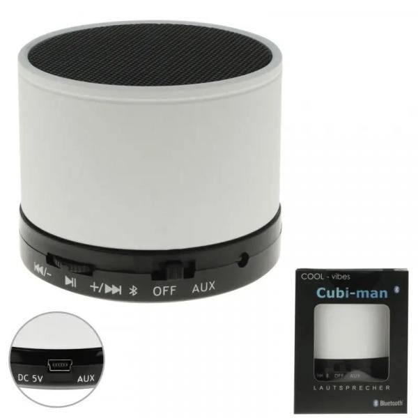 Bluetooth-Lautsprecher "cubi-man 2.0" in Wei&szlig;