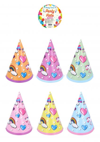 DIY Einhorn Kegelh&uuml;tte 16,5 cm - Bausatz in 6 Farben f&uuml;r Kindergeburtstage & Partys