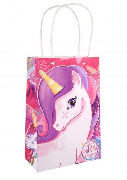 Einhorn Tragetasche mit Handgriff, 14x21x7 cm - Kinder Themen-Tasche