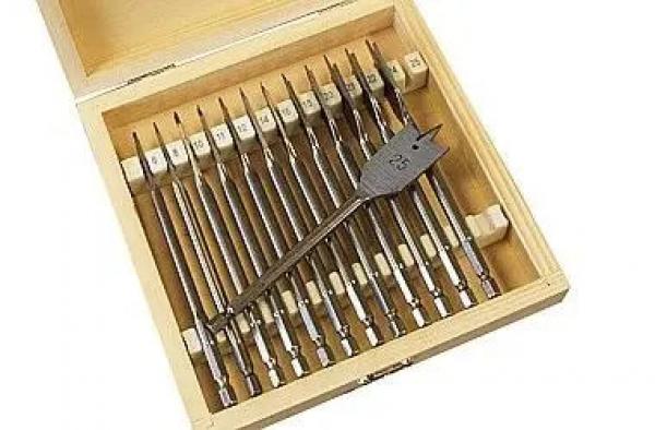 FLACHFRASBOHRERSATZ: Hochwertiger Flachfr&auml;sbohrer-Set - Profi Holzbohrer-Kit f&uuml;r pr&auml;zises Bohren in Holz