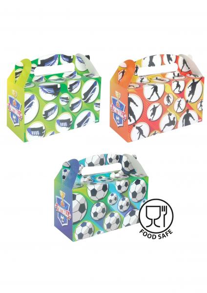 Fu&szlig;ball Lunchbox 22,5Lx9,5Bx12H Cm - Kinder Brotdose, 3 Designs