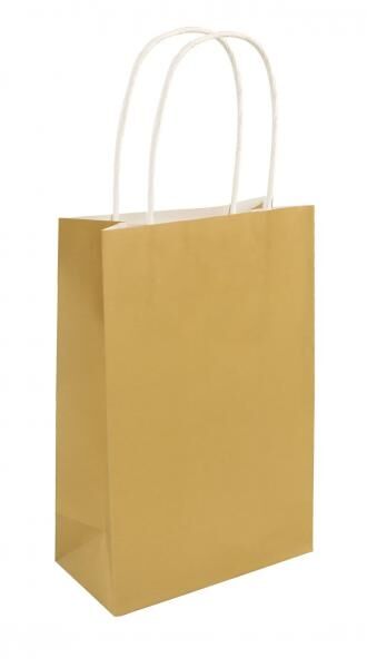 Goldene Tasche mit Griff, elegant, 14x21x7 cm